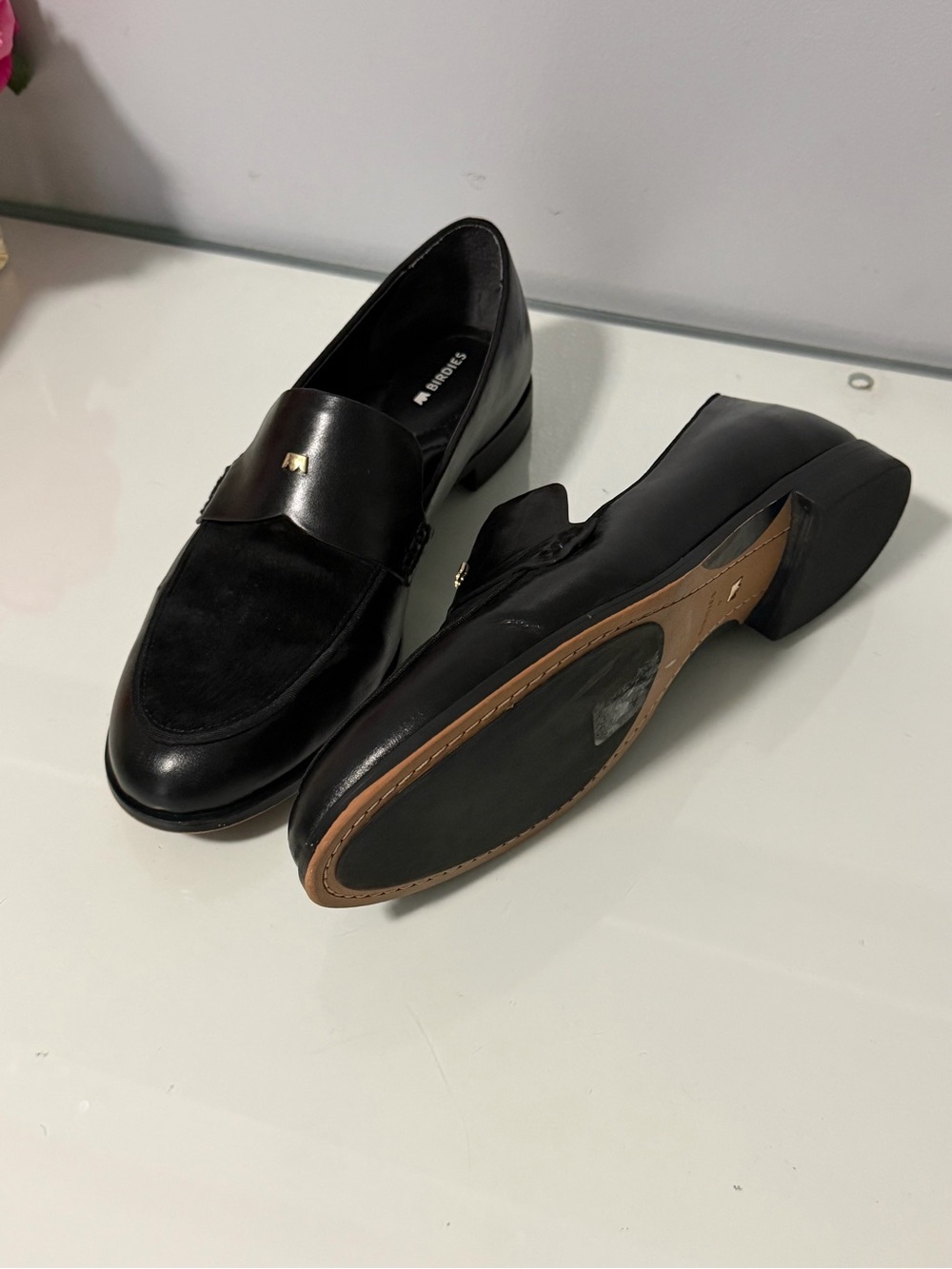 Birdies Black Leather & Suede Men's Loafers - Picture 8 of 9